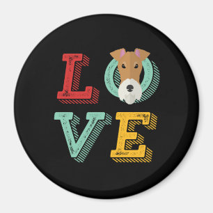 Funny I Love Fox Terrier I Heart Dog Puppy Lover Magneet