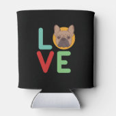 Funny I love French Bulldog I Heart my Hondenliefh Blikjeskoeler (Achterkant)