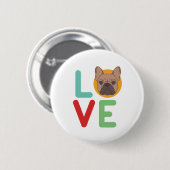 Funny I love French Bulldog I Heart my Hondenliefh Ronde Button 5,7 Cm (Voorkant /achterkant)