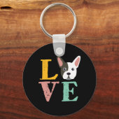 Funny I love French Bulldog I Heart my Hondenliefh Sleutelhanger (Voorkant)