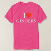 Funny I Love Gingers Heart Redhead Lover Hair Frec T-shirt (Design voorkant)