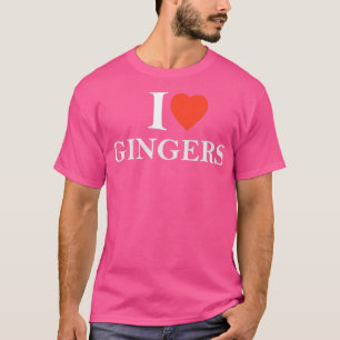 Funny I Love Gingers Heart Redhead Lover Hair Frec T-shirt