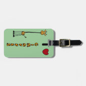 Funny I Love Giraffe cartoon Bagagelabel (Voorkant horizontaal)