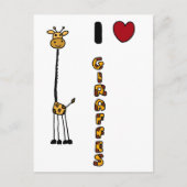 Funny I Love Giraffe cartoon Briefkaart (Voorkant)