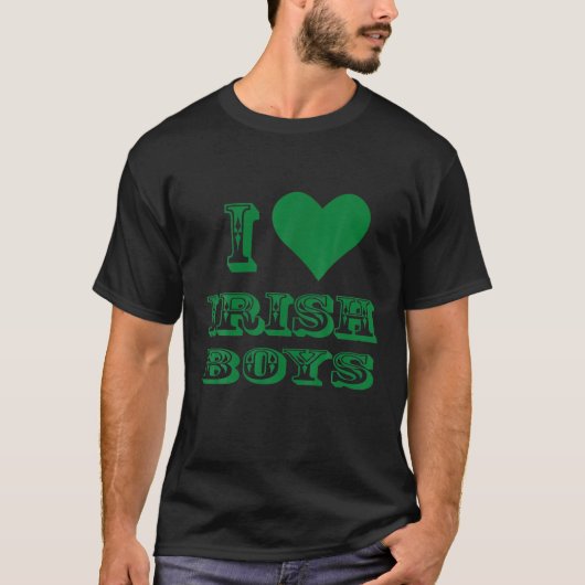 Funny I Love Irish Boys St Patrick's Day Heart Sha T-shirt (Voorkant)