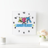 Funny I Love Laundry Vierkante Klok (Huis)