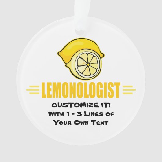 Funny I Love Lemons Ornament (voorkant)