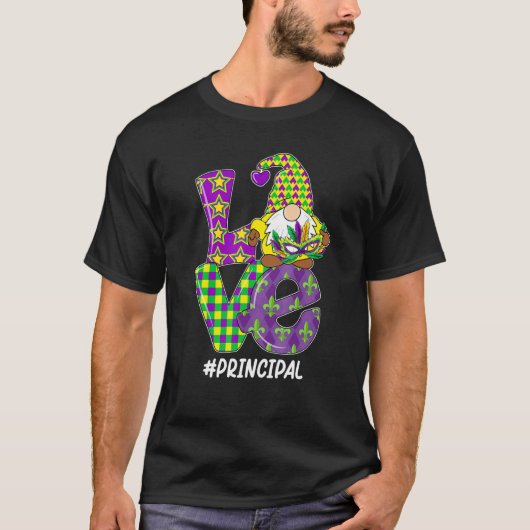 Funny I Love Mardi Gras Assistant Principal Gnome T-shirt (Voorkant)