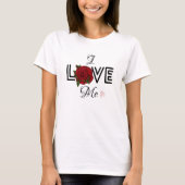 Funny I Love Me Red Rose Anti-Valentijnsdag T-shirt (Voorkant)