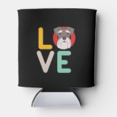 Funny I Love Miniature Schnauzer I Heart Hondenlie Blikjeskoeler (Voorkant)