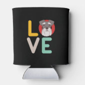 Funny I Love Miniature Schnauzer I Heart Hondenlie Blikjeskoeler (Achterkant)