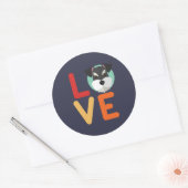 Funny I Love Miniature Schnauzer I Heart Hondenlie Ronde Sticker (Envelop)