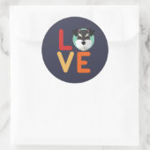 Funny I Love Miniature Schnauzer I Heart Hondenlie Ronde Sticker (Tas)