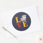 Funny I Love Miniature Schnauzer I Heart Hondenlie Ronde Sticker (Envelop)