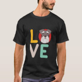 Funny I Love Miniature Schnauzer I Heart Hondenlie T-shirt (Voorkant)