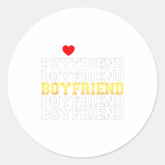 Funny I Love My Handsome Boyfriend Valentine  Ronde Sticker (Voorkant)