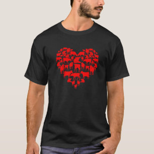 Funny I Love My Koeien Lovers Farmers Hearts Valen T-shirt