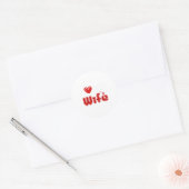 Funny I Love My Wife Ronde Sticker (Envelop)