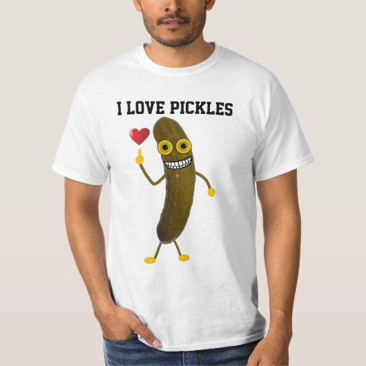 Funny I Love Pickle Cartoon T-shirt (Voorkant)