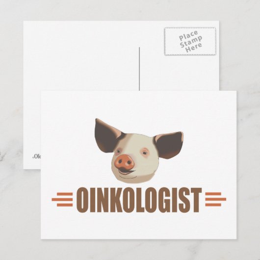 Funny I Love Pigs Briefkaart (Voorkant / Achterkant)