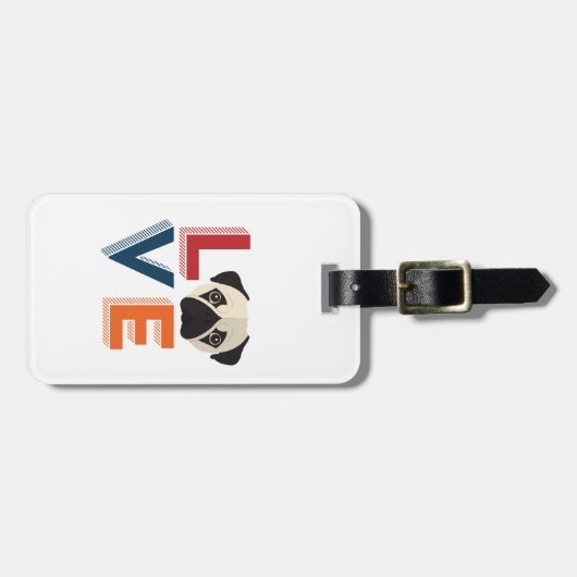 Funny I Love Pug I Heart My Dog Puppy Lover Bagagelabel (Voorkant horizontaal)