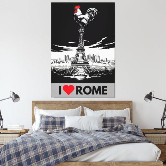 Funny ''I love Rome'' Parody Canvas Afdruk (Insitu (Slaapkamer))