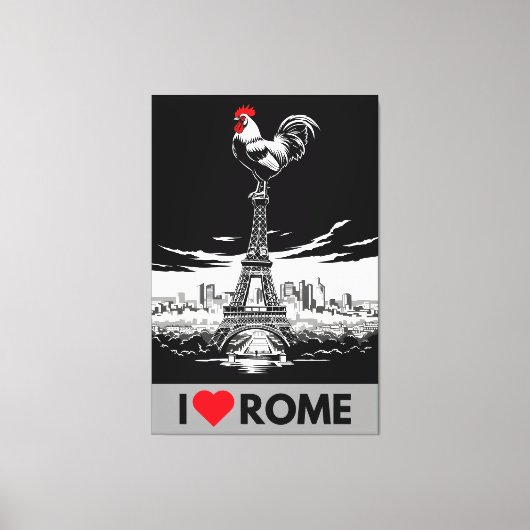  Funny ''I love Rome'' Parody Canvas Afdruk (Voorkant)