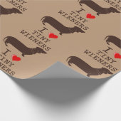 Funny I Love Tiny Wiener Dachshund Cadeaupapier (Hoek)