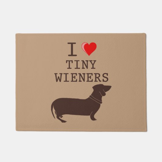 Funny I Love Tiny Wiener Dachshund Dog Deurmat (Voorkant)