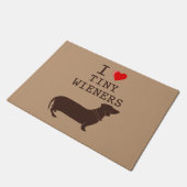 Funny I Love Tiny Wiener Dachshund Dog Deurmat (Schuin)