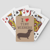 Funny I Love Tiny Wiener Dachshund Dog Pokerkaarten (Achterkant)