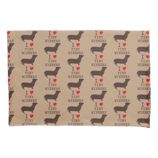 Funny I Love Tiny Wiener Dachshund Kussensloop (Voorkant)