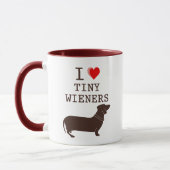 Funny I Love Tiny Wiener Dachshund Mok (Links)