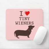 Funny I Love Tiny Wiener Dachshund Muismat (Met muis)