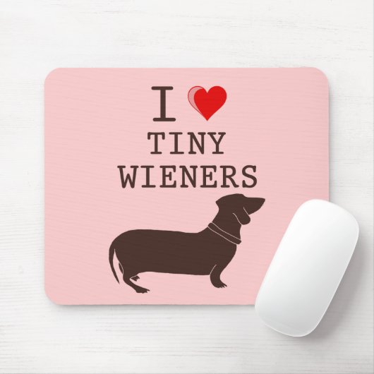 Funny I Love Tiny Wiener Dachshund Muismat (Met muis)