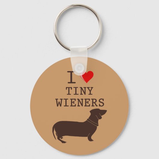 Funny I Love Tiny Wiener Dachshund Sleutelhanger (Voorkant)