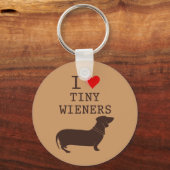 Funny I Love Tiny Wiener Dachshund Sleutelhanger (Voorkant)