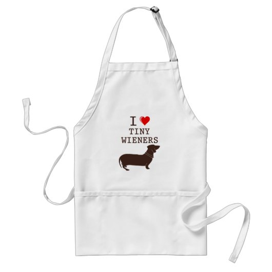 Funny I Love Tiny Wiener Dachshund Standaard Schort (Voorkant)