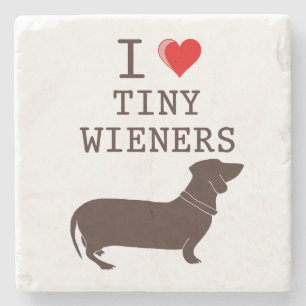 Funny I Love Tiny Wiener Dachshund Stenen Onderzetter
