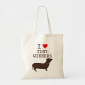 Funny I Love Tiny Wiener Dachshund Tote Bag (Voorkant)