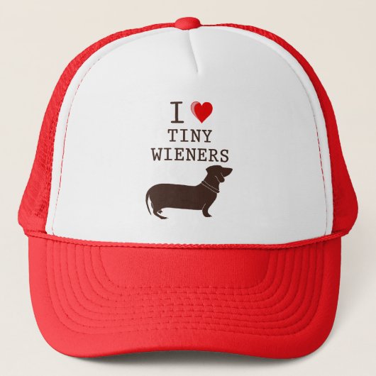 Funny I Love Tiny Wiener Dachshund Trucker Pet (Voorkant)