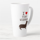 Funny I Love Tiny Wieners Daschund Dog Quote Latte Mok (Rechterhoek)