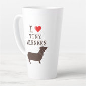 Funny I Love Tiny Wieners Daschund Dog Quote Latte Mok (Linkerhoek)