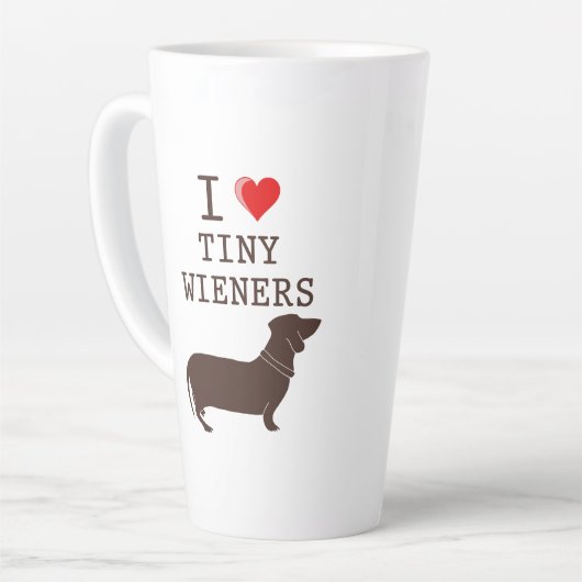 Funny I Love Tiny Wieners Daschund Dog Quote Latte Mok (Linkerhoek)
