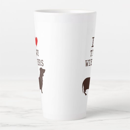 Funny I Love Tiny Wieners Daschund Dog Quote Latte Mok (Voorkant)