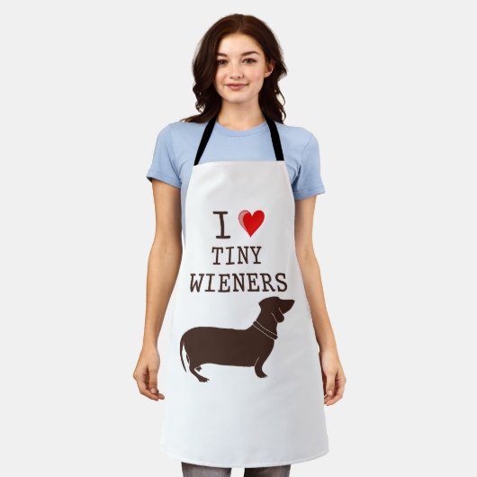 Funny I Love Tiny Wieners Daschund Dog Quote Schort (Gedragen)