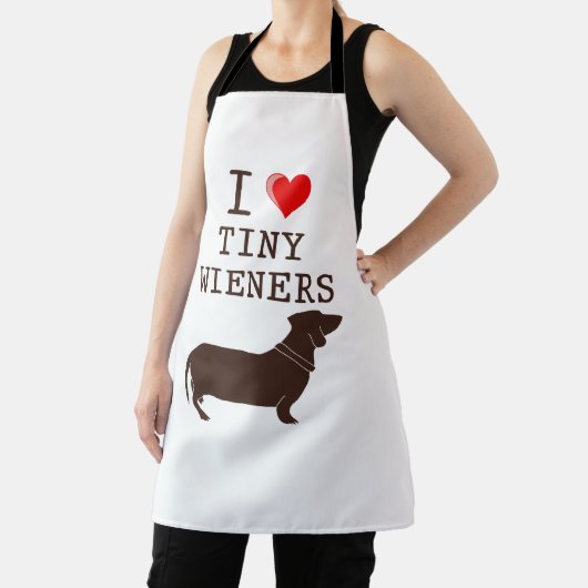Funny I Love Tiny Wieners Daschund Dog Quote Schort (Insitu)
