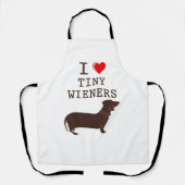 Funny I Love Tiny Wieners Daschund Dog Quote Schort (Voorkant)