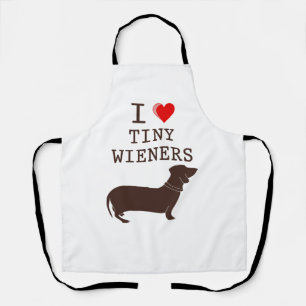 Funny I Love Tiny Wieners Daschund Dog Quote Schort
