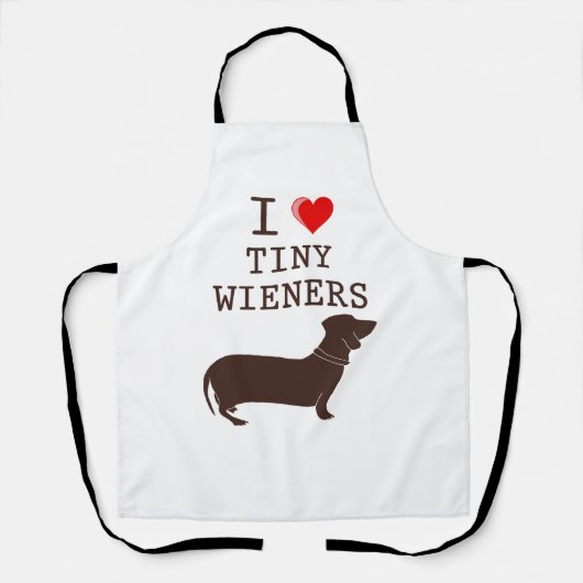 Funny I Love Tiny Wieners Daschund Dog Quote Schort (Voorkant)
